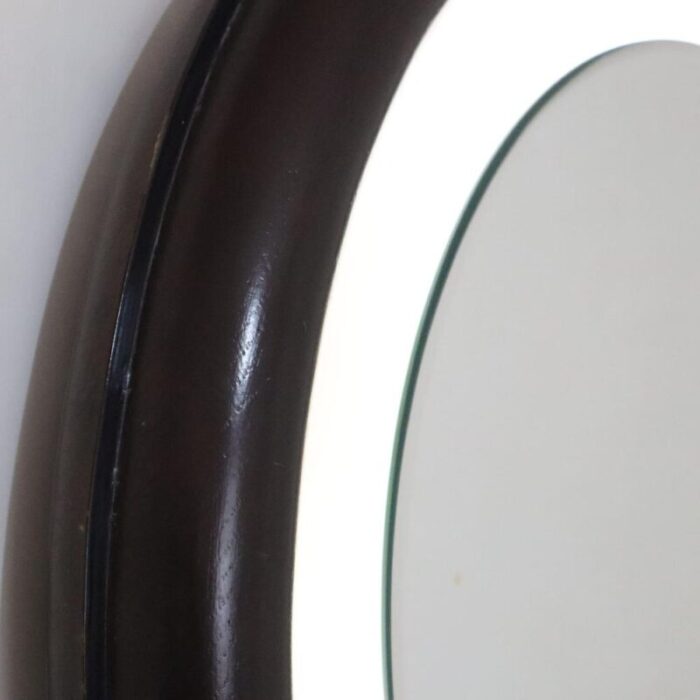 backlit mirror in dark brown color 1970s 1989