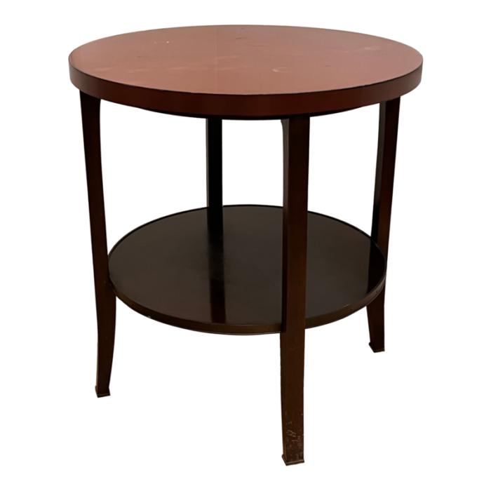 baker furniture round red accent table 5317