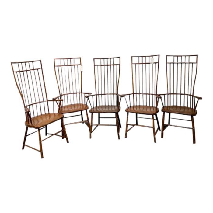 baker furniture tall windsor chairs 1980s set of 5 4411