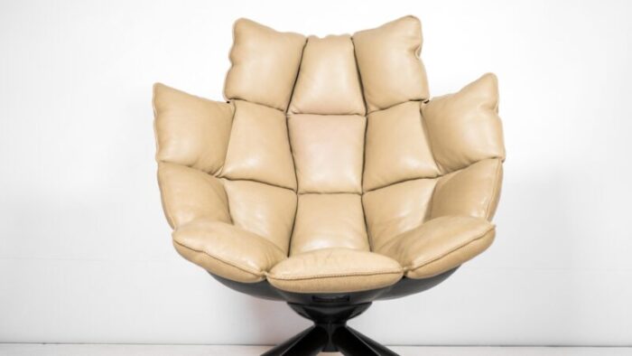 bandb italia husk leather lounge chair by patricia urquiola 6979