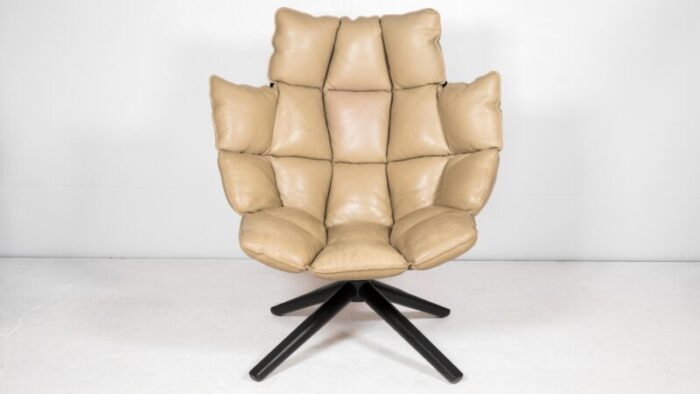 bandb italia husk leather lounge chair by patricia urquiola 9683