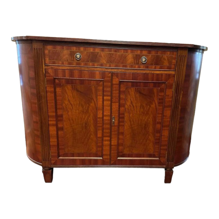 beautiful credenza with crotch mahogany top and doors 9667