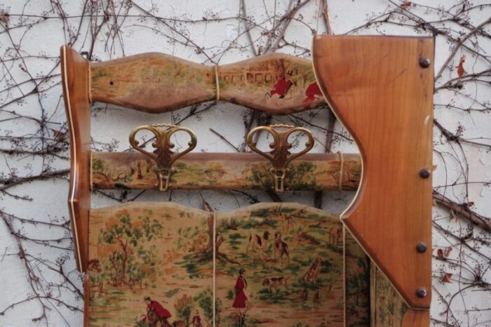 beech velvet corner coat rack 1950s 11