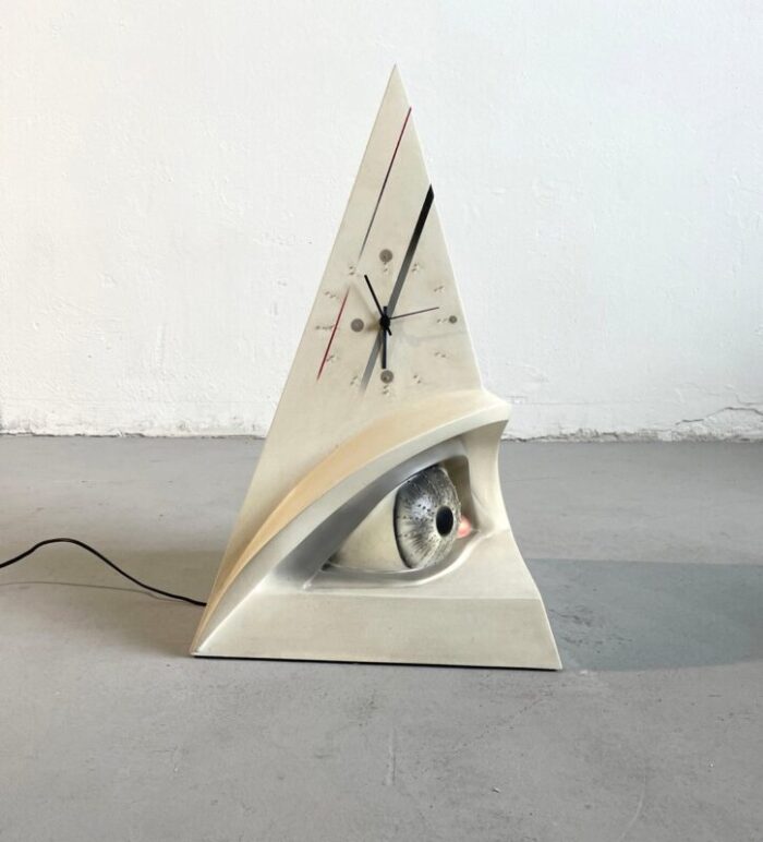 belgian surrealist table clock in fiberglass attributed to atelier sommarti 1980s 3