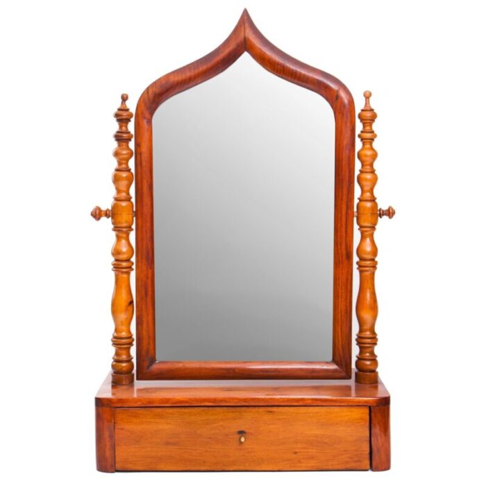 biedermeier vanity mirror with drawer 19th century 1