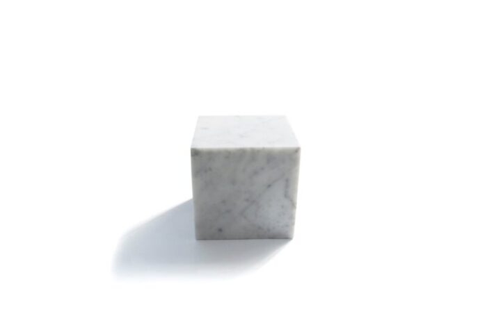 big decorative white carrara marble paperweight cube from fiammettav home collection 1