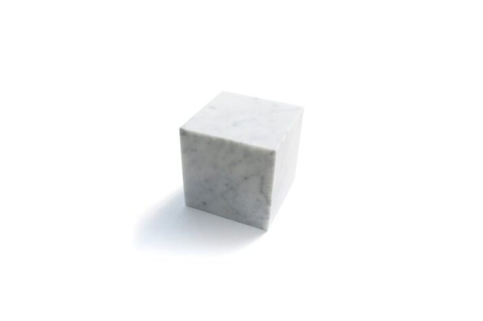 big decorative white carrara marble paperweight cube from fiammettav home collection 2