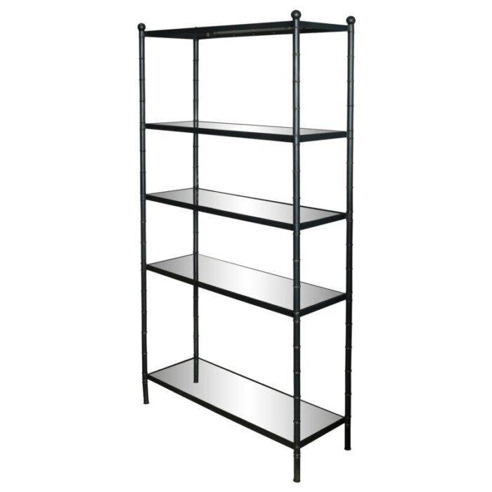 billy baldwin style five tier etagere with glass shelves 9317