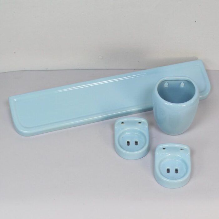 blue ceramic bath applique game set of 4 1