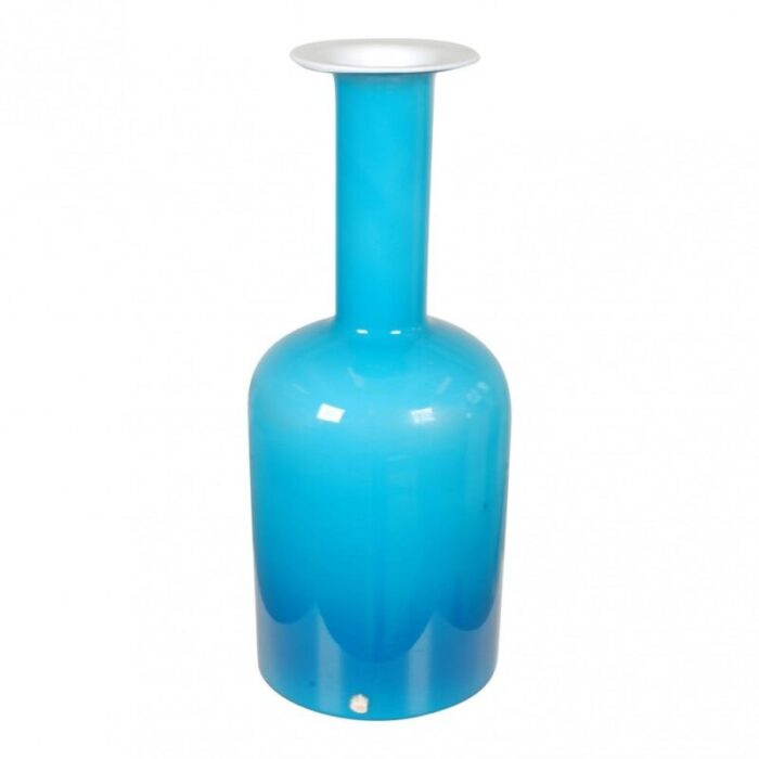 blue glass vase from otto brauer holmegaard 1