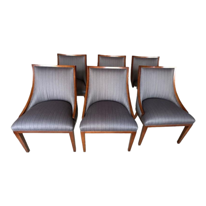 blue pin striped flannel accentdining chairs set of 6 3256