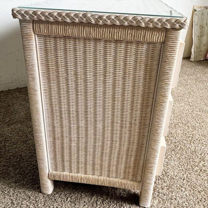 boho chic white washed henry link wicker dresser by lexington furniture 4697