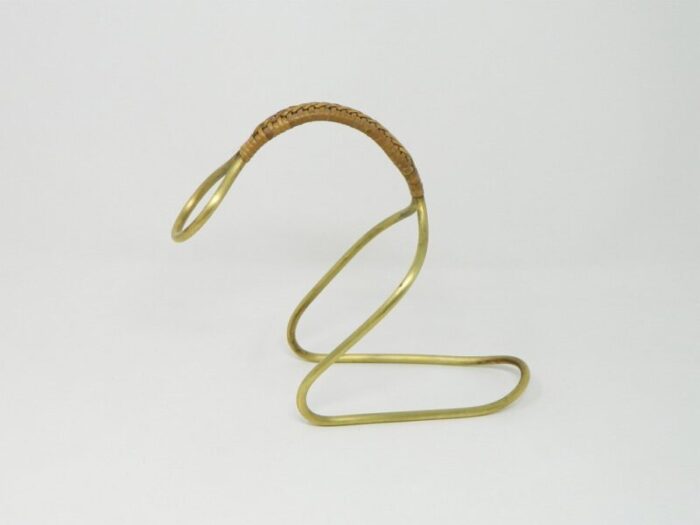 bottle holder in brass with raffia handle by carl auboeck for werksta tte carl auboeck 1