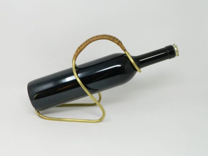 bottle holder in brass with raffia handle by carl auboeck for werksta tte carl auboeck 10