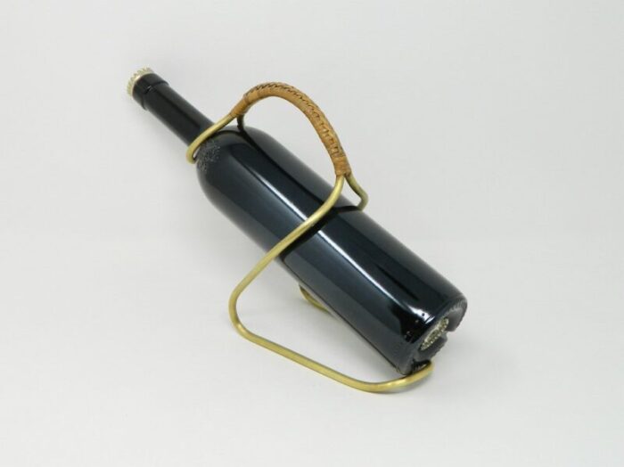 bottle holder in brass with raffia handle by carl auboeck for werksta tte carl auboeck 2