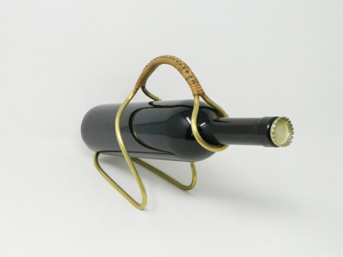 bottle holder in brass with raffia handle by carl auboeck for werksta tte carl auboeck 3