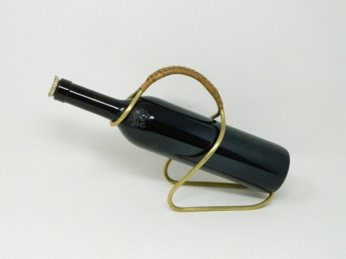 bottle holder in brass with raffia handle by carl auboeck for werksta tte carl auboeck 9