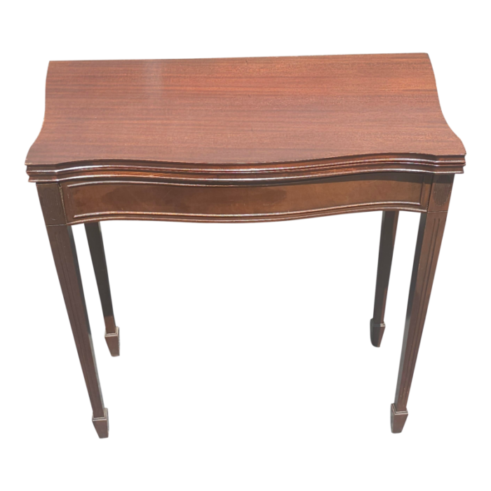 brandt furniture mahogany fold top card table console table 5851