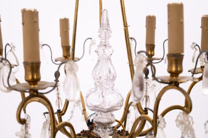 brass chandelier france 1950s 2525