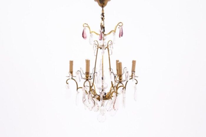 brass chandelier france 1950s 4649