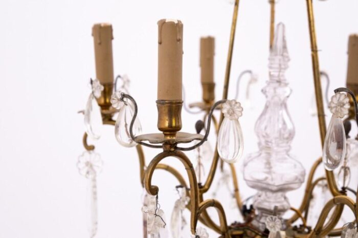 brass chandelier france 1950s 4782