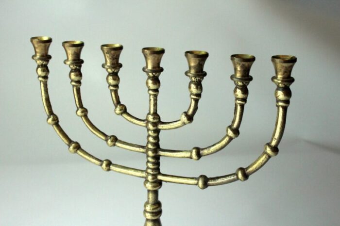 brass menorah vintage from the 70s 7869