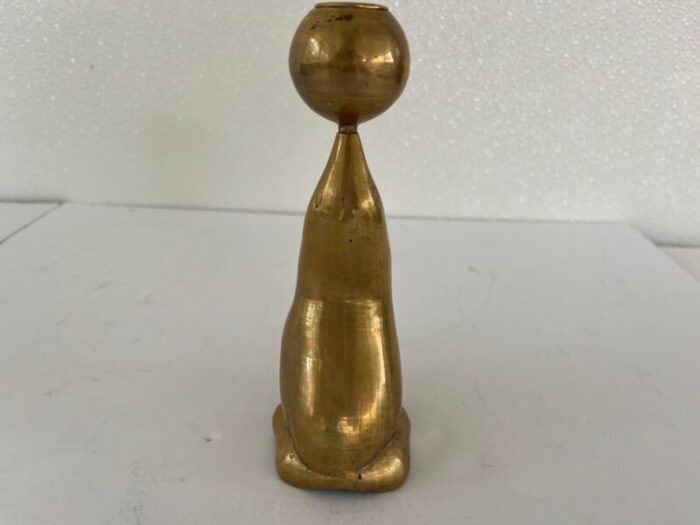 brass seal and ball candlestick 1417