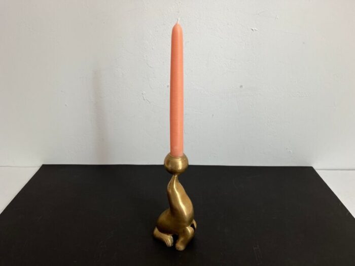 brass seal and ball candlestick 4318