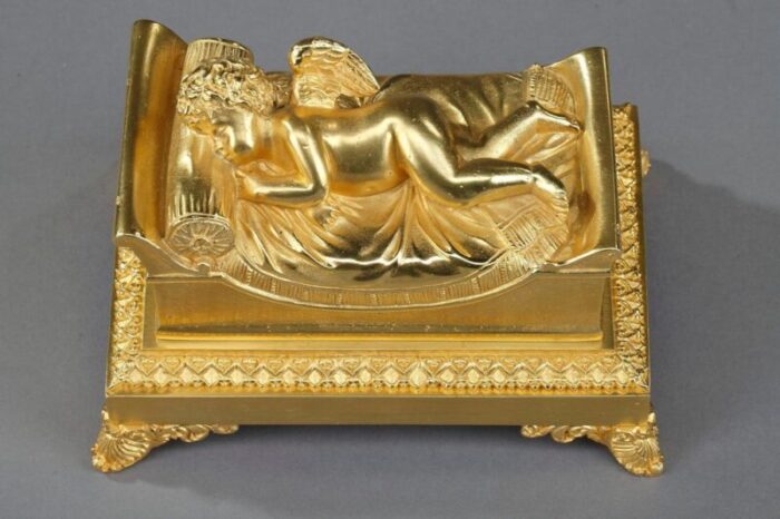 bronze inkwell depicting a sleeping putto 7