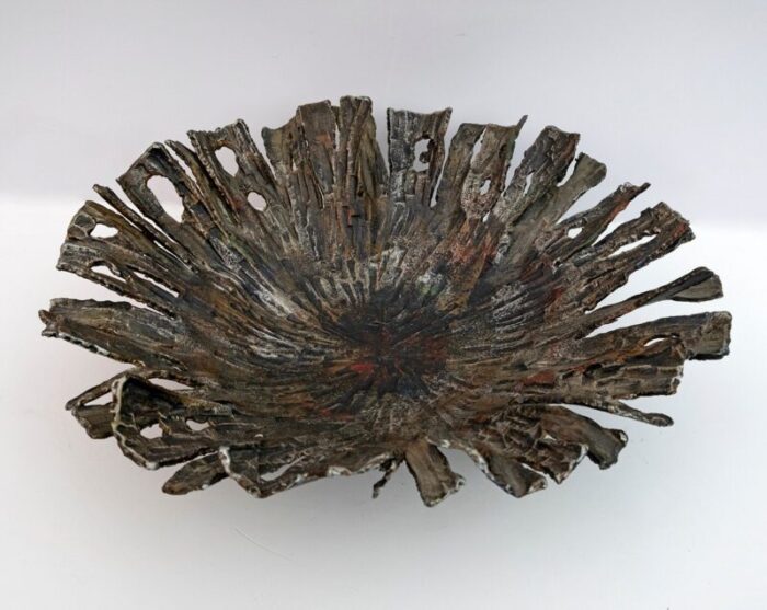 brutalist centerpiece in forged iron by salvino marsura 1970s 1