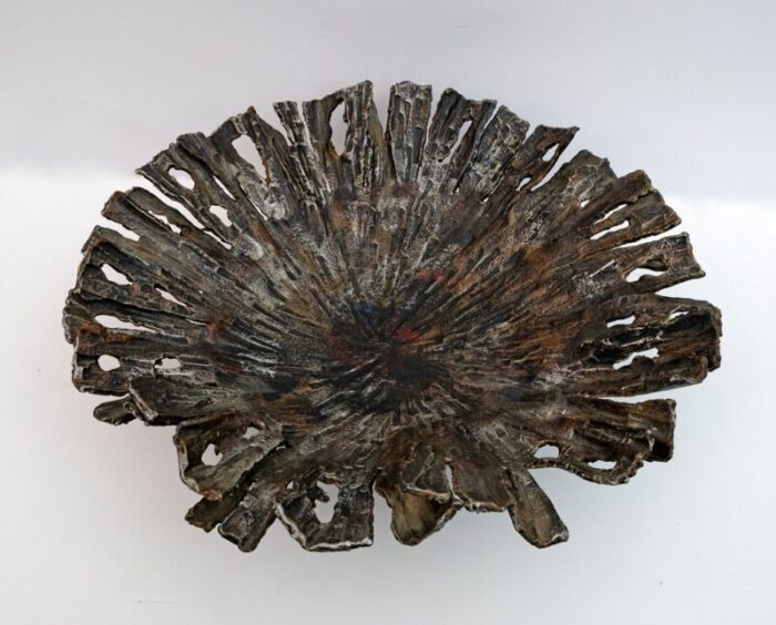 brutalist centerpiece in forged iron by salvino marsura 1970s 3