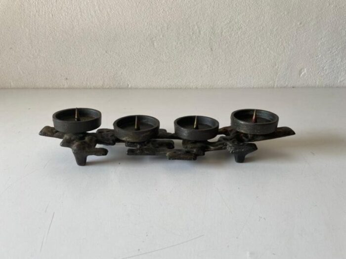 brutalist german bronze candle holder 1960s 1