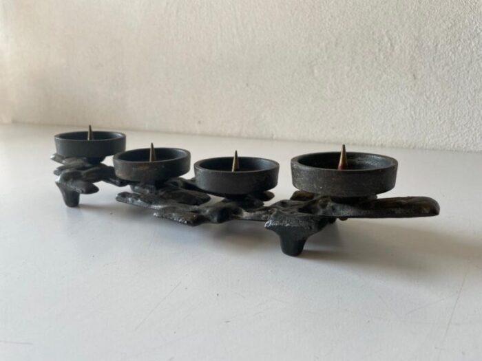 brutalist german bronze candle holder 1960s 3