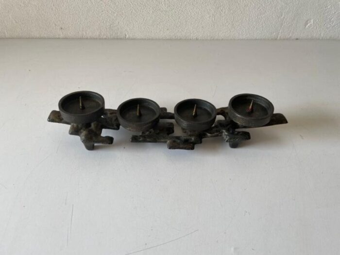 brutalist german bronze candle holder 1960s 4