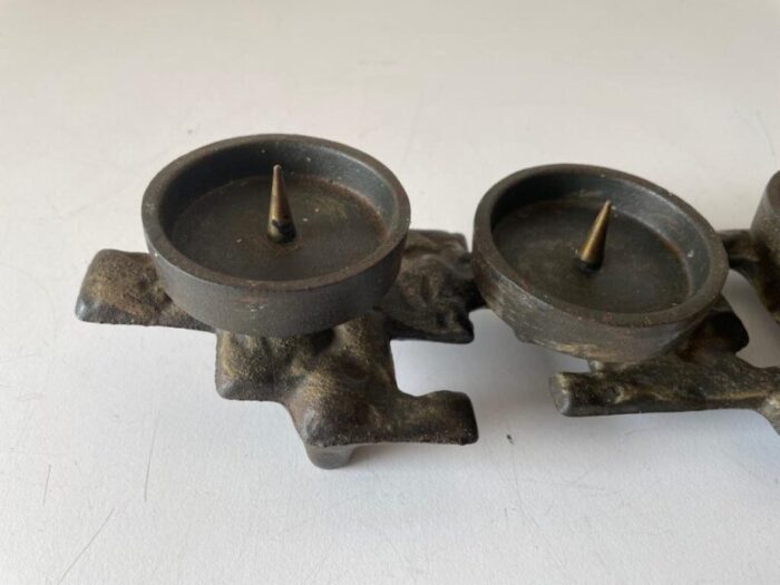 brutalist german bronze candle holder 1960s 6