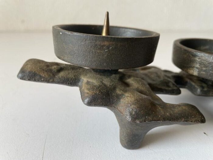 brutalist german bronze candle holder 1960s 7