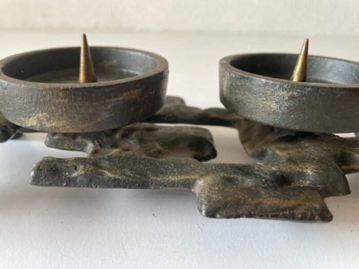 brutalist german bronze candle holder 1960s 8