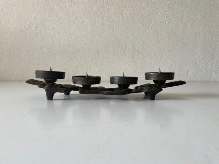 brutalist german bronze candle holder 1960s 9