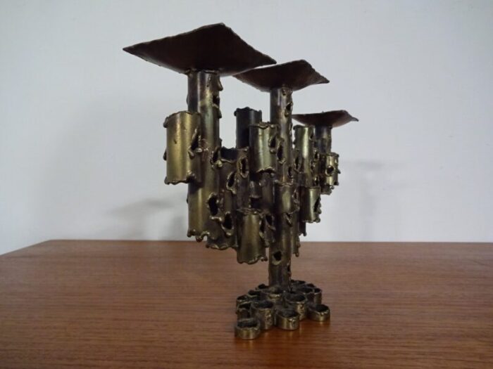 brutalist iron candleholder 1960s 10