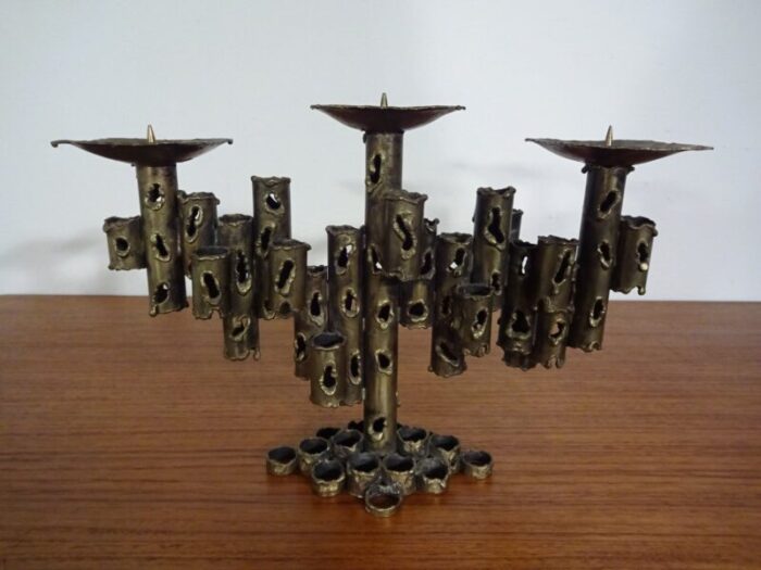 brutalist iron candleholder 1960s 13