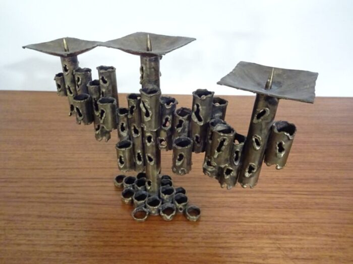 brutalist iron candleholder 1960s 6