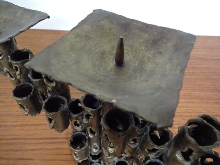 brutalist iron candleholder 1960s 8