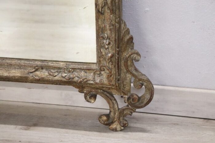 carved silvered wood wall mirror 1910s 7