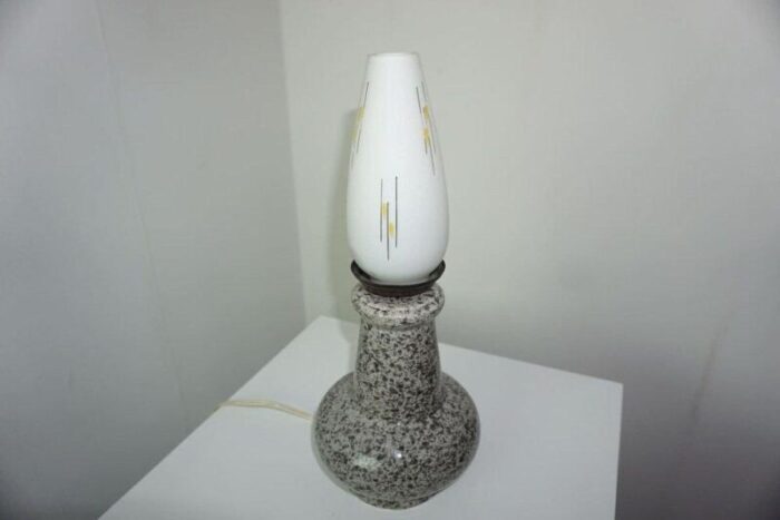 ceramic and opaline table lamp 1950s 5678