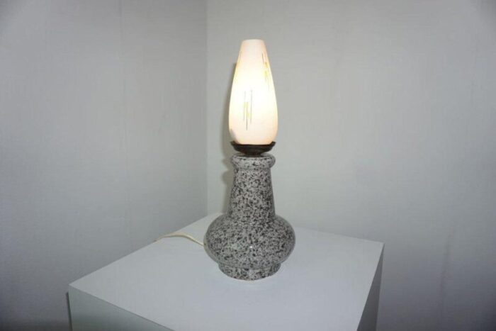 ceramic and opaline table lamp 1950s 8592