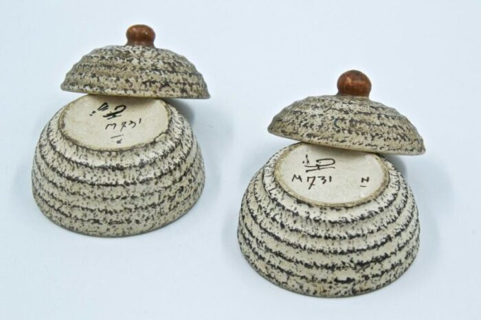 ceramic art jars 1930s set of 2 3657