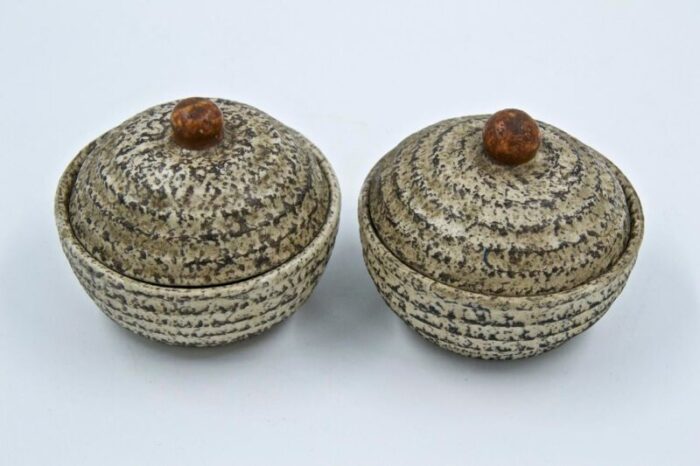 ceramic art jars 1930s set of 2 8968