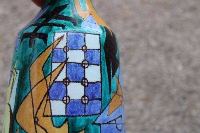 ceramic bottle with abstract decoration from castelli 1961 4