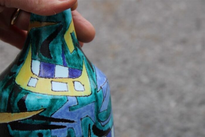 ceramic bottle with abstract decoration from castelli 1961 8