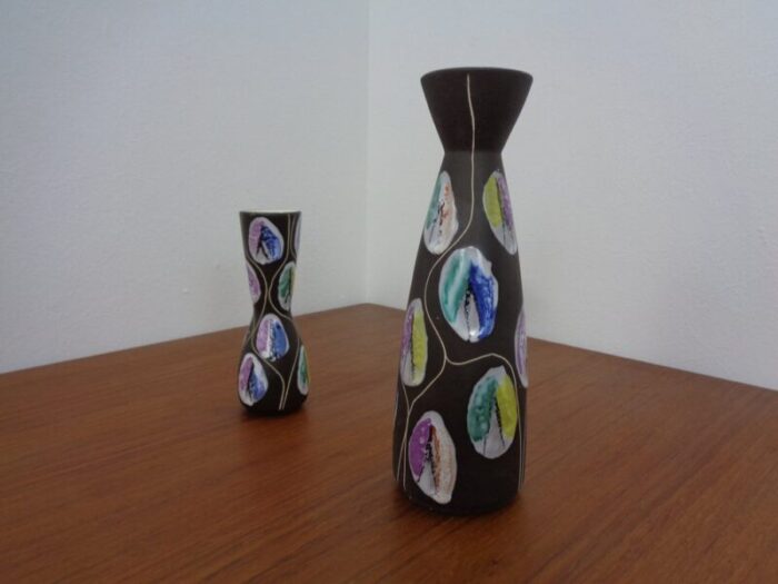 ceramic kongo vases by bodo mans for bay keramik 1960s set of 2 1